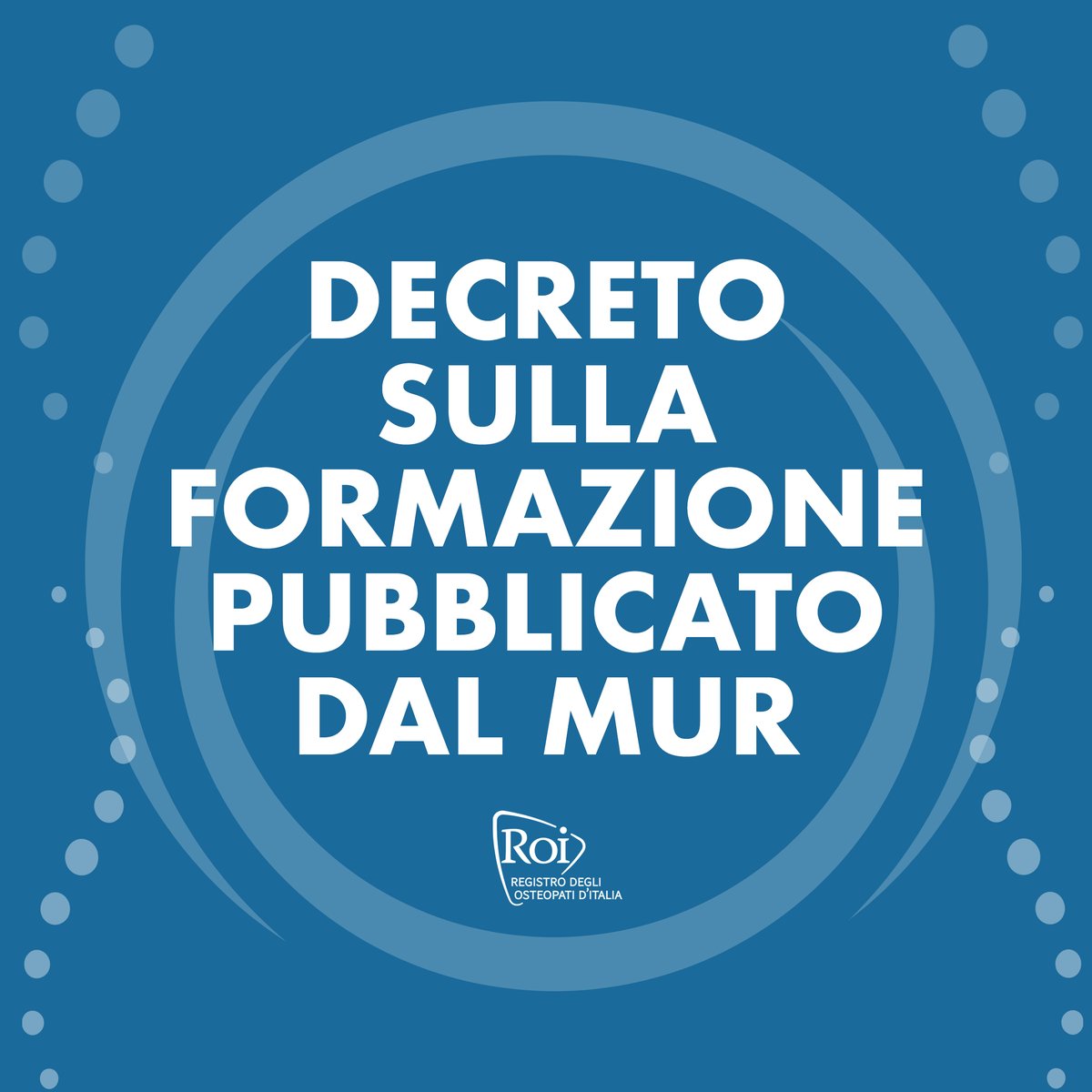 Il <a href="/mur_gov_/">Ministero dell'Università e della Ricerca</a> ha pubblicato il Decreto interministeriale n.1563 dell’1 dicembre 2023, recante “Definizione dell’ordinamento didattico del Corso di Laurea in #Osteopatia ai sensi dell’articolo 7 della Legge 11 gennaio 2018, n. 3”. 
Grazie a tutti voi per il prezioso supporto!