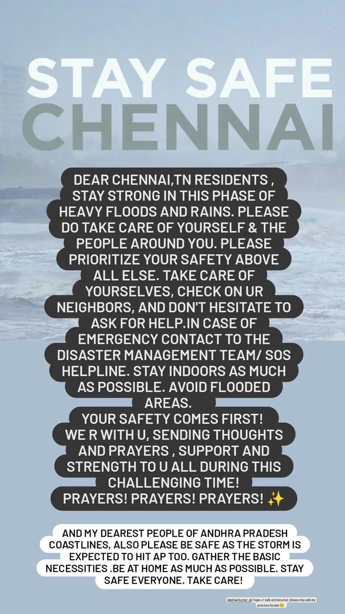 ashwinkumar_fp_07 (@ashwinfp07) on Twitter photo Stay Safe My dear people!
Prayers & strength on ur way! โจ
<a href="/i_amak/">Ashwin Kumar</a> my dear precious human , please ensure ur well being always!
#StaySafeChennai #ChennaiFloods #TakeCare #Ashwin #Ashwinkumar Stay Safe My dear people!
Prayers & strength on ur way! โจ
<a href="/i_amak/">Ashwin Kumar</a> my dear precious human , please ensure ur well being always!
#StaySafeChennai #ChennaiFloods #TakeCare #Ashwin #Ashwinkumar