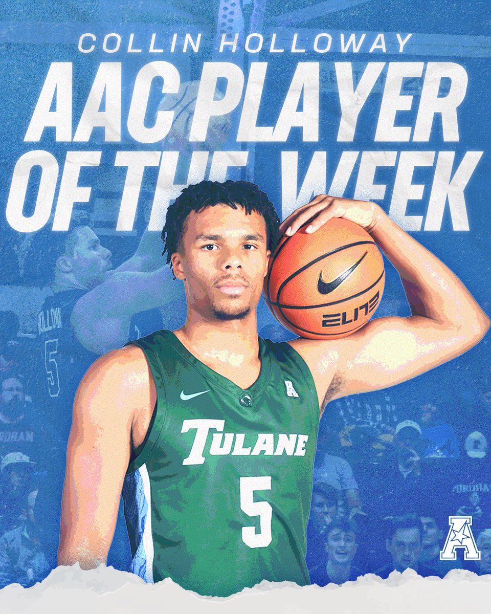 Tulane Men's Basketball (@greenwavembb) on Twitter photo ๐๐๐ ๐๐ฅ๐๐ฒ๐๐ซ ๐จ๐ ๐ญ๐ก๐ ๐๐๐๐ค ๐ค๐
Our guy <a href="/CollinHolloway1/">Collin Holloway</a> averaged 23 points 4.5 rebounds, and 2.0 steals to lead the Wave to a 2-0 week!
#RollWave๐ ๐๐๐ ๐๐ฅ๐๐ฒ๐๐ซ ๐จ๐ ๐ญ๐ก๐ ๐๐๐๐ค ๐ค๐
Our guy <a href="/CollinHolloway1/">Collin Holloway</a> averaged 23 points 4.5 rebounds, and 2.0 steals to lead the Wave to a 2-0 week!
#RollWave๐