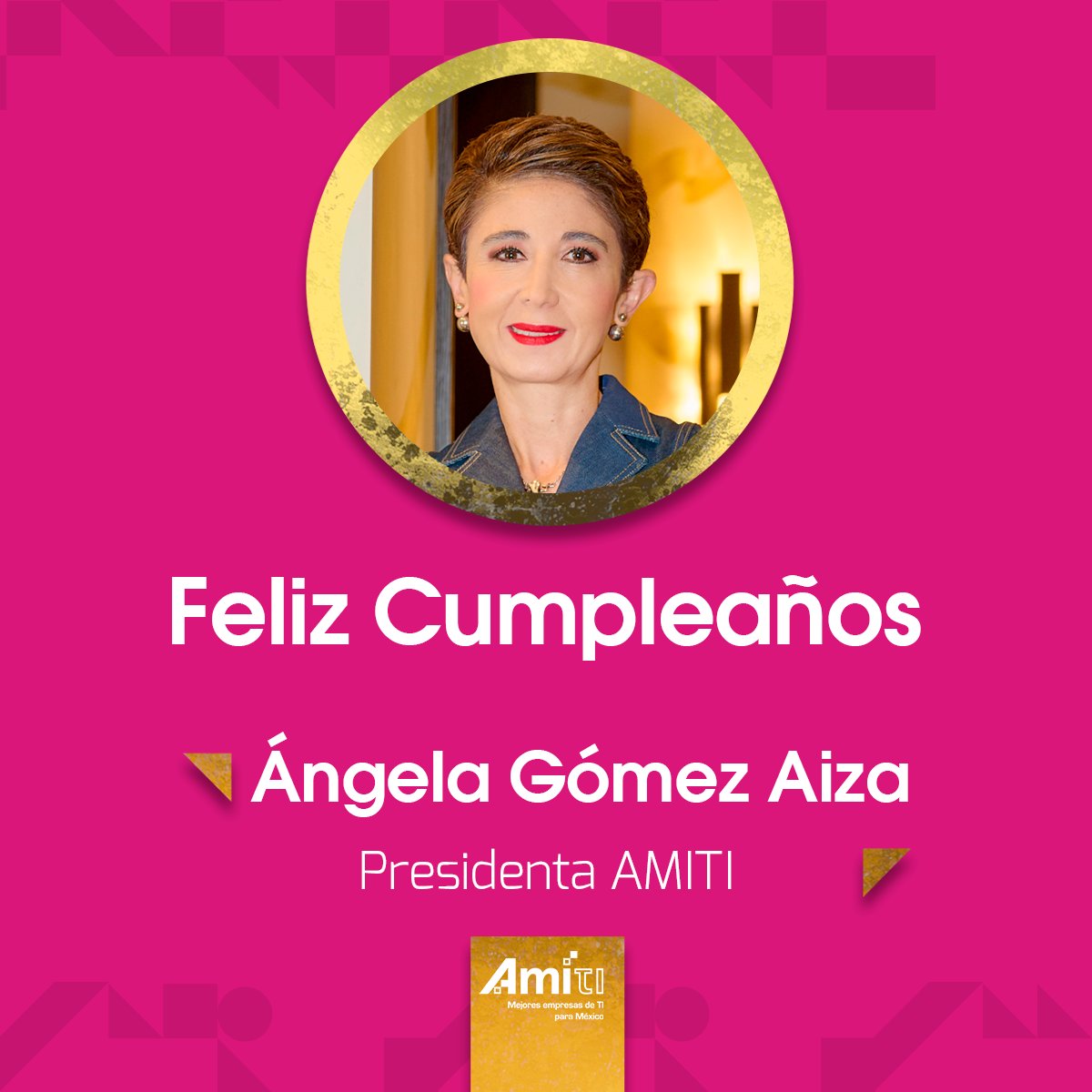 ¡Le deseamos un Feliz Cumpleaños a nuestra Presidenta <a href="/AGOMEZAIZA/">Angela Gómez Aiza</a>! 🎉🚀

¡Sigamos juntxs, impulsando el camino de la transformación digital de México! 🌐