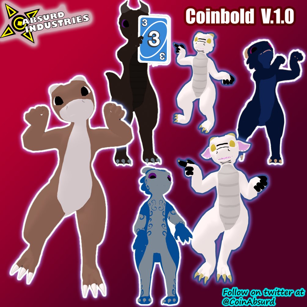 CoinAbsurd's tweet photo. Reminder! I am still alive! And if you're looking for a cutr new model for any reason, my kobold and jackalope are still for sale on gumroad! Feel free to come support me there, links in the comments! Also, the prices for both have been lowered! Check it out! https://t.co/Kwei9binwF