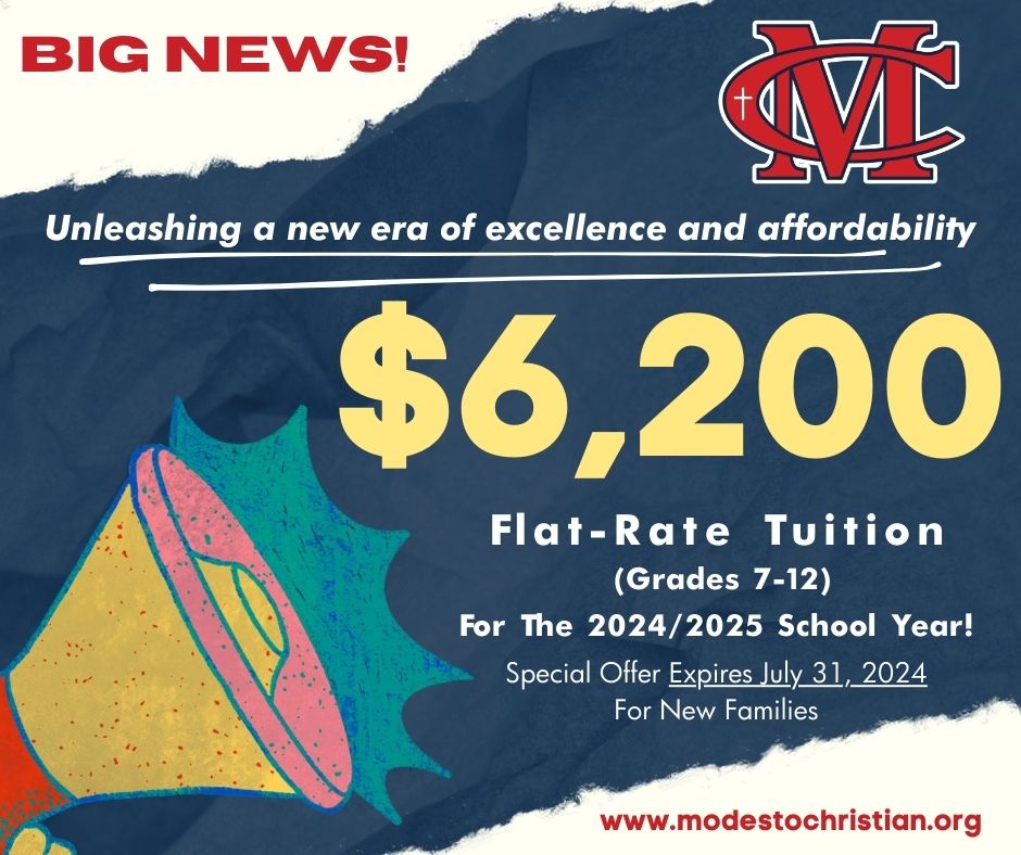 Prepare for a game-changing opportunity! MC is thrilled to unveil a limited-time offer that you won't want to miss. Elevate your child's education with our exclusive flat-rate tuition for grades 7-12, available until July 31, 2024, for the 2024/2025 school year.