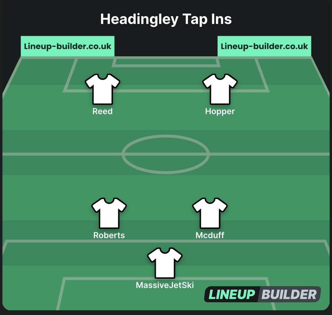 Line up: HTI vs BL 

7:45pm kick off

#PPP
#HeadingleyTapIns
#CanStennersControlHisAnger