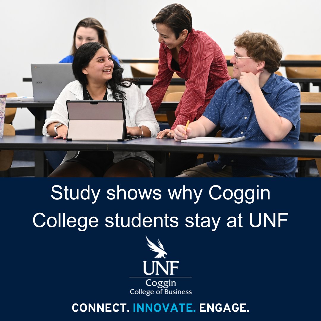 CogginCollege's tweet photo. A questionnaire on Coggin College of Business sophomores completed recently shows some of the major contributing factors why business majors are retained at UNF.
Link to read more: https://t.co/dHlKUYxV1r https://t.co/NyfIoyus3T