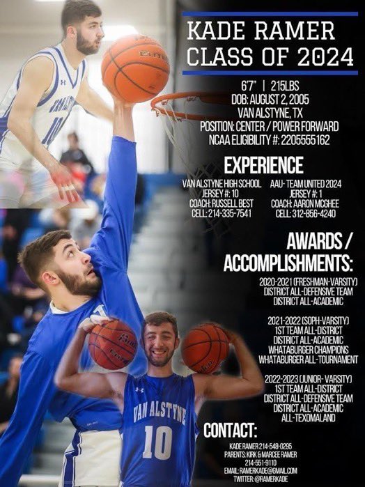 RamerKade's tweet photo. @TheUncommitted0 @RamerKade 

• 6”7
• 3.987 GPA
• Van Alstyne, Texas

Film:

https://t.co/ckJNsRvjdz https://t.co/WaLvJBKKK5