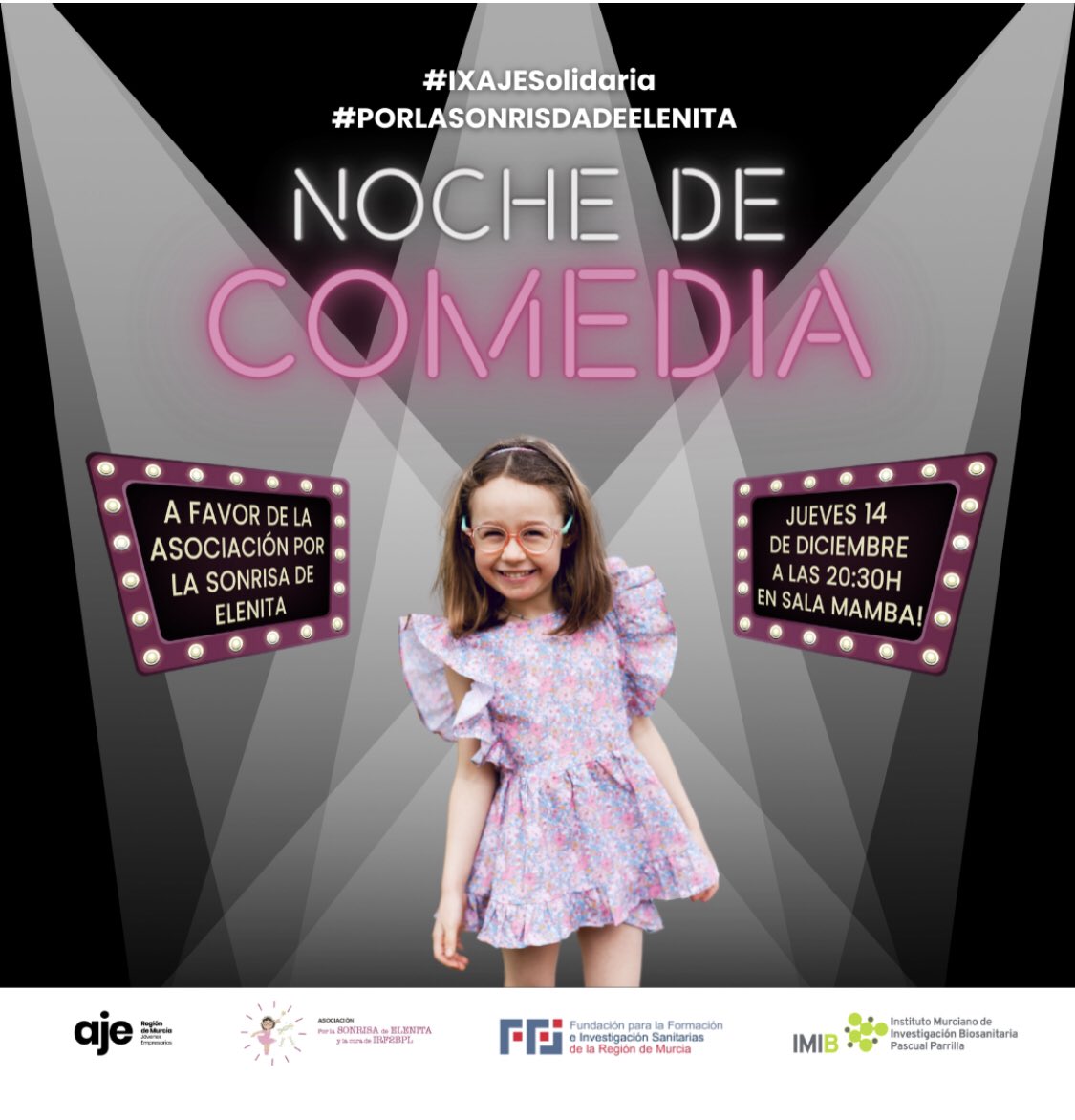 🩷 POR LA SONRISA DE ELENITA

¡Te presentamos a Elenita! El próximo jueves 14 de diciembre colaboramos en la IX Gala #AJESolidariay de @AJERegionMurcia lo recaudado irá destinado a la asociación @sonrisaelenita para apoyar la línea de investigación del @IMIB_RMurcia