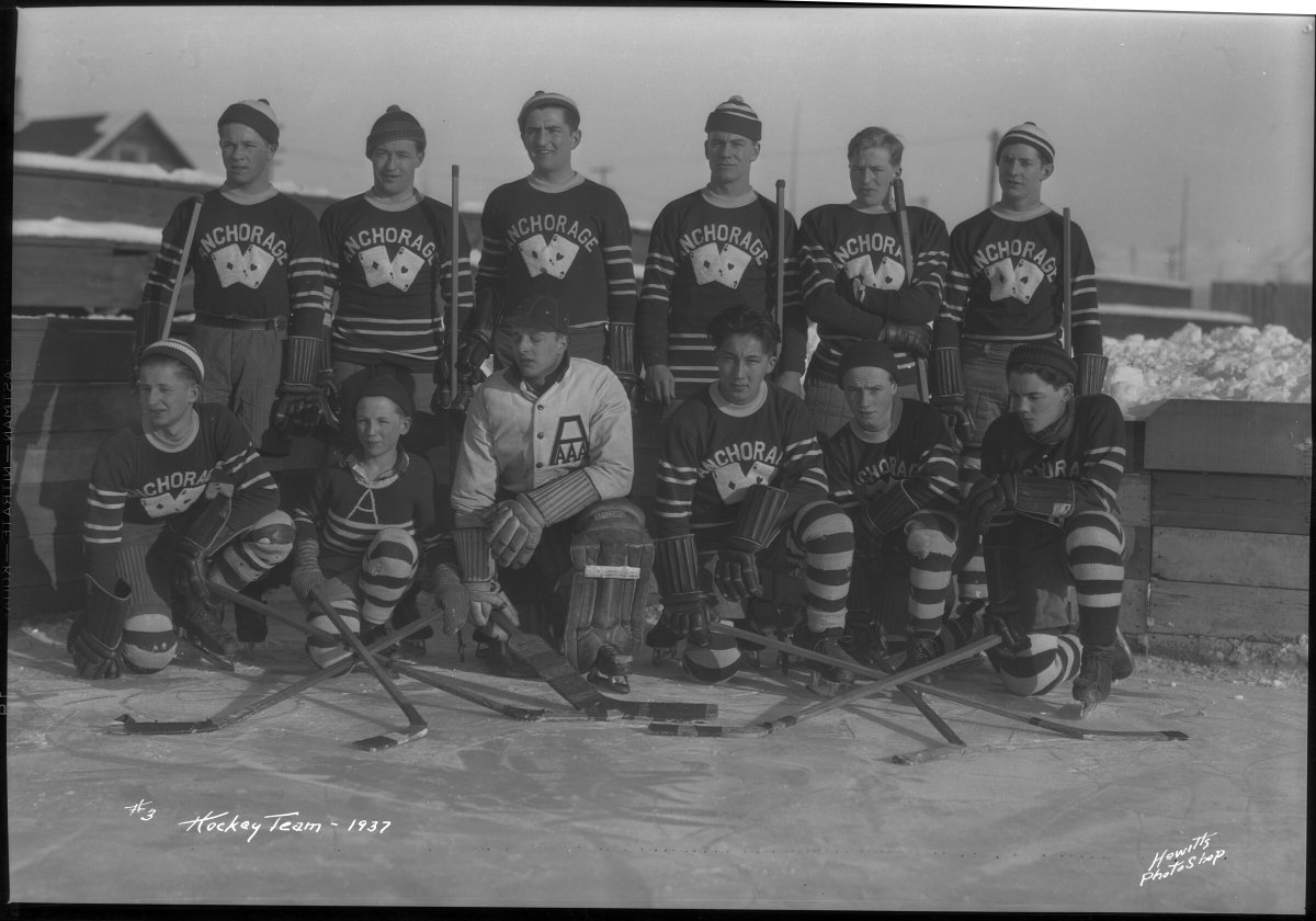 1937 Anchorage Aces hockey team. Via Anchorage Museum. #alaskahistory #alaska #anchoragehistory