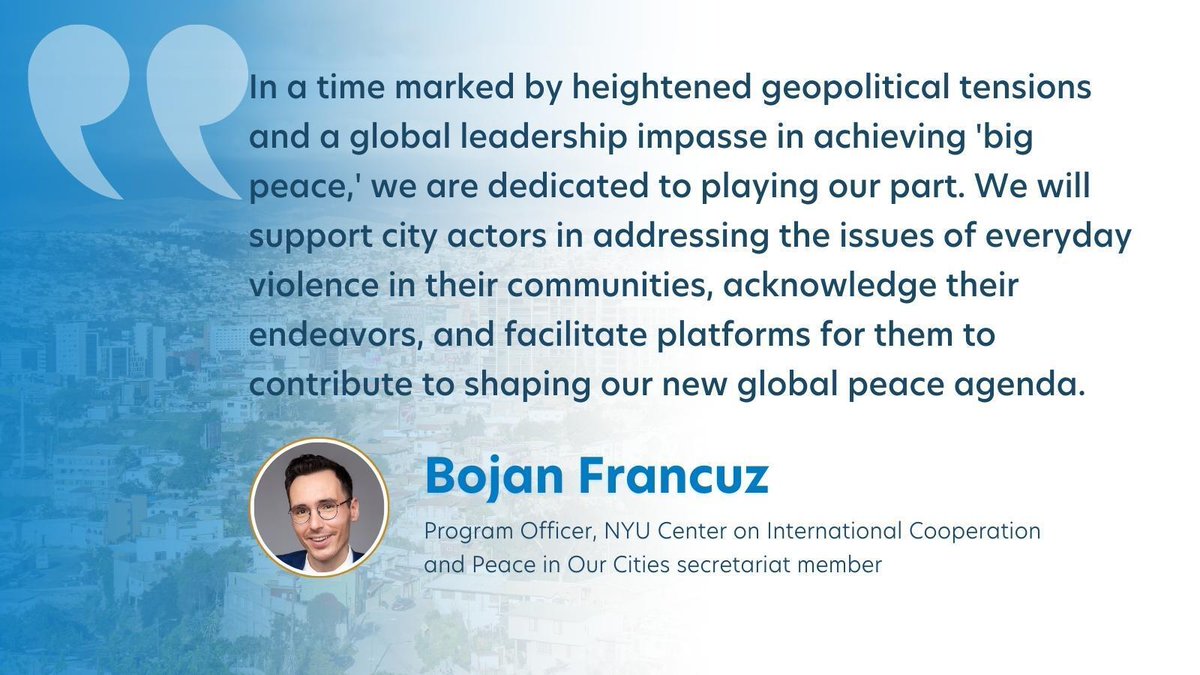 🕊️ 📮 The Peace in Our Cities co-facilitators [ @KrocIPJ, @nyuCIC, @StanleyConnect] announce that @CarnegieCorp has granted a 2-year award to fortify ongoing efforts led by the @PiOC_Network. Learn more about this announcement: sdg16.plus/resources/carn…