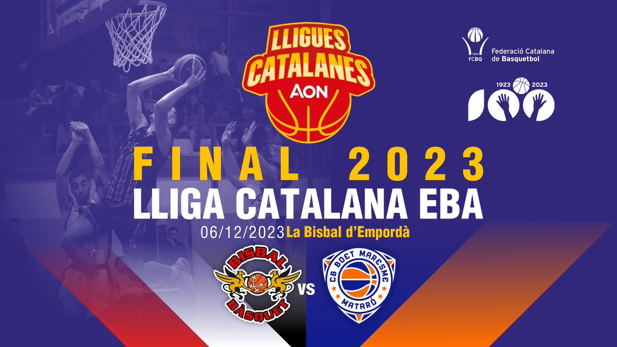 🏆 FINAL LLIGA CATALANA EBA 2023 🏆

📆 Dimecres 6/12
⌚ 18:00h 
⛪Pavelló Vell

Sol Gironès <a href="/bisbalbasquet/">Bisbal Bàsquet //*//</a> 🆚 Mataró Parc <a href="/cbboetmaresme/">CB Boet Maresme Mataró</a> 

Viu l'emoció del millor bàsquet!