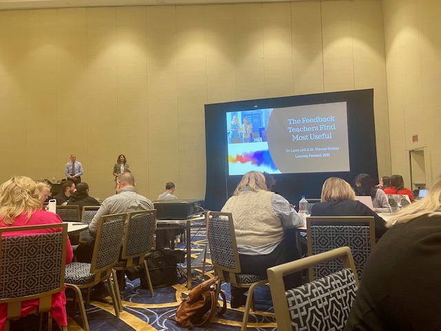 Hearing about new research on what teachers want/need for feedback from @tguskey & @laurajlink - good info for instructional coaches and building leaders! #ucmolead #LearnFwd23