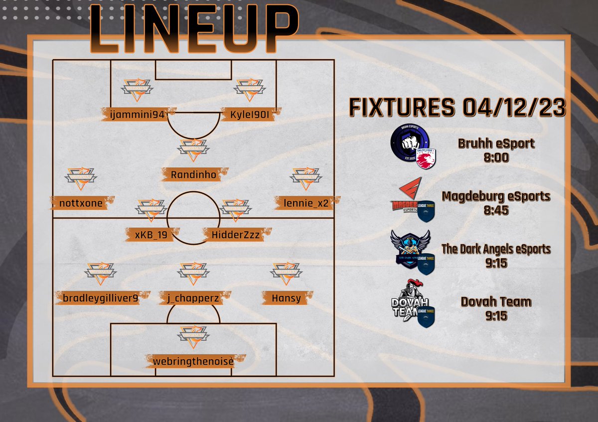Prominent_FIFA's tweet image. Tonight’s XI and Fixtures!

The start of a brand new week of @OfficialVPG action tonight! As we look to continue our ascent up the league table after a fairly decent week last week we are definitely hungry to get more wins under the belt!

#UpTheProm