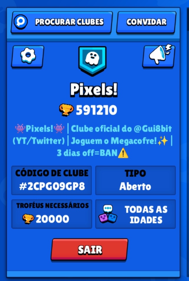 Gui8bit1's tweet photo. Está procurando um clube para se divertir e encher o Megacofre? Entre no meu clube, o Pixels!
Temos só 3 VAGAS DISPONÍVEIS, ENTÃO NÃO PERCA A OPORTUNIDADE E ENTRE JÁ!
#BrawlStars #GoPixels #Pixels https://t.co/RTzOPf8AIC