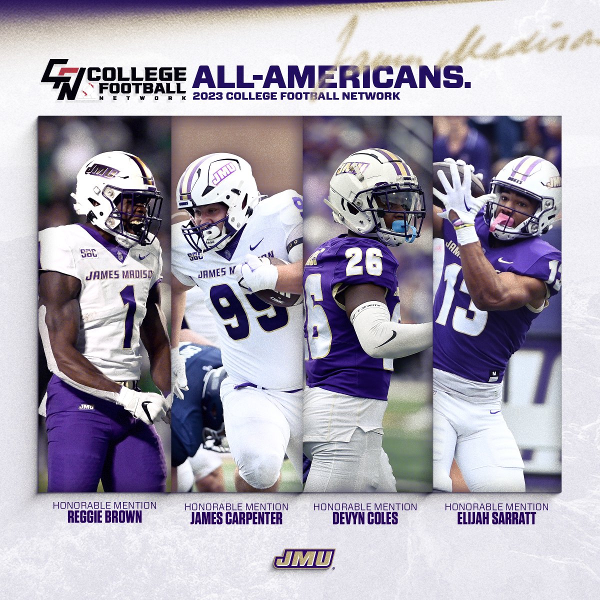 Say hello to our EIGHT @cfn365 All-Americans!

First Team:
<a href="/LilJayyy_1/">Jalen Green</a> &amp; <a href="/CPotts66/">Cole Potts</a>

Second Team:
<a href="/RyanHansonkicks/">Ryan Hanson🇺🇸</a> &amp; <a href="/DangeloPondss/">D’Angelo Ponds</a> 

Honorable Mention:
<a href="/1rlbjr_/">RB🎯</a>, <a href="/JCarpenter08/">James Carpenter</a>, <a href="/kiingdevvv/">DC⚡️🃏</a> &amp; <a href="/elijah_sarratt/">Elijah Sarratt</a> 

📰 bit.ly/3RsPQJa

#GoDukes
