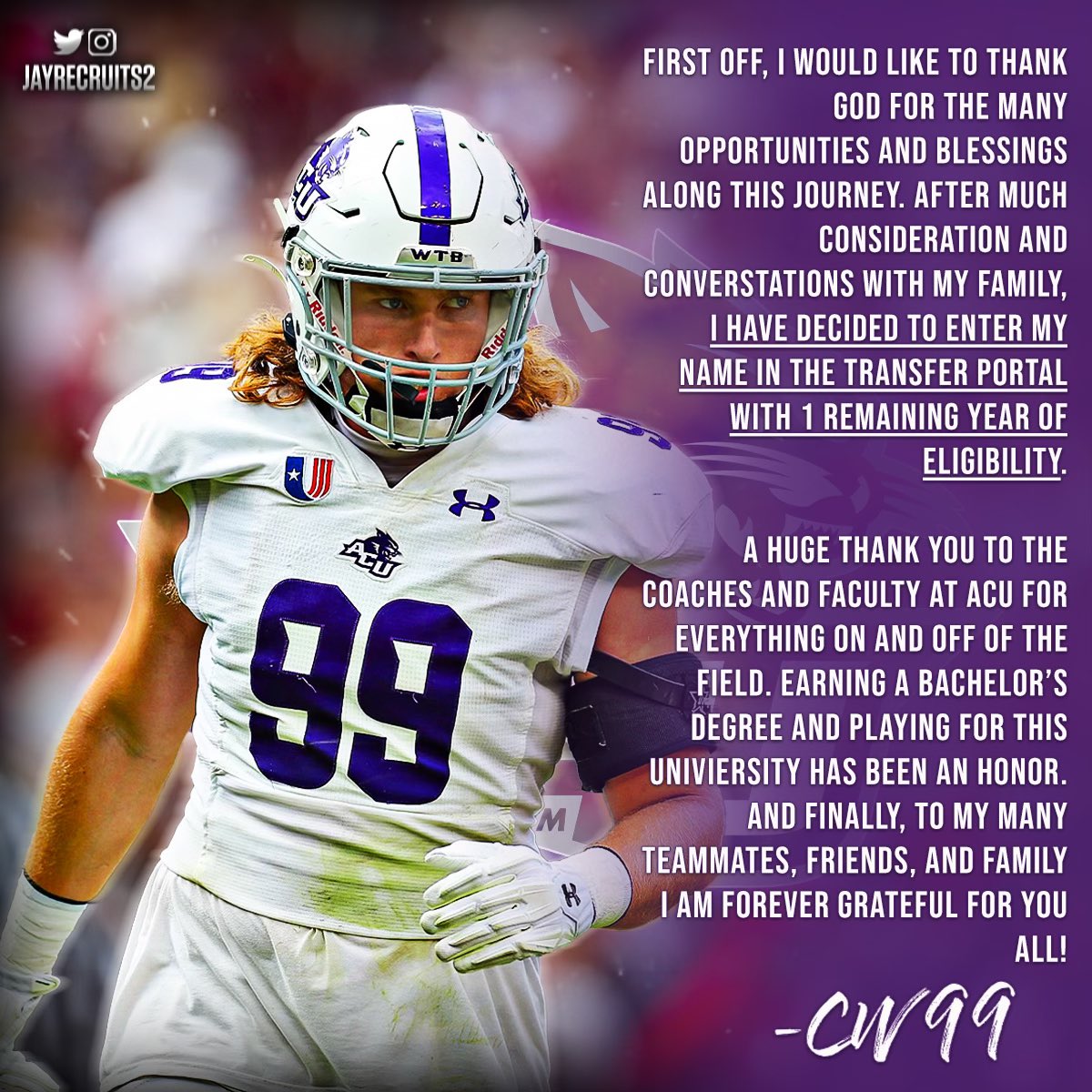 Excited for this new chapter!🏁
6’6
265lb
Graduate transfer with degree in hand
Season film: youtu.be/wQrUjKwy194?si…