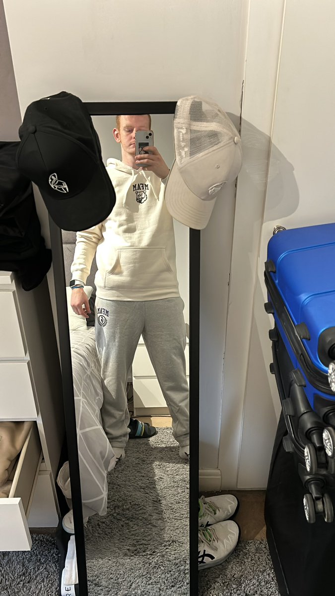 Mfam_KreptApex's tweet photo. Few combos and matching outfits from the Varsity Collection. Also super excited for my 1.5 GBT collection to be delivered, 🤞🏻 it will be delivered before Christmas and if not I’ll take it as a surprise new year present. @NICKMERCS @MFAMCentral #MFAM #MFAMSHOP https://t.co/hmhwWLi1BB