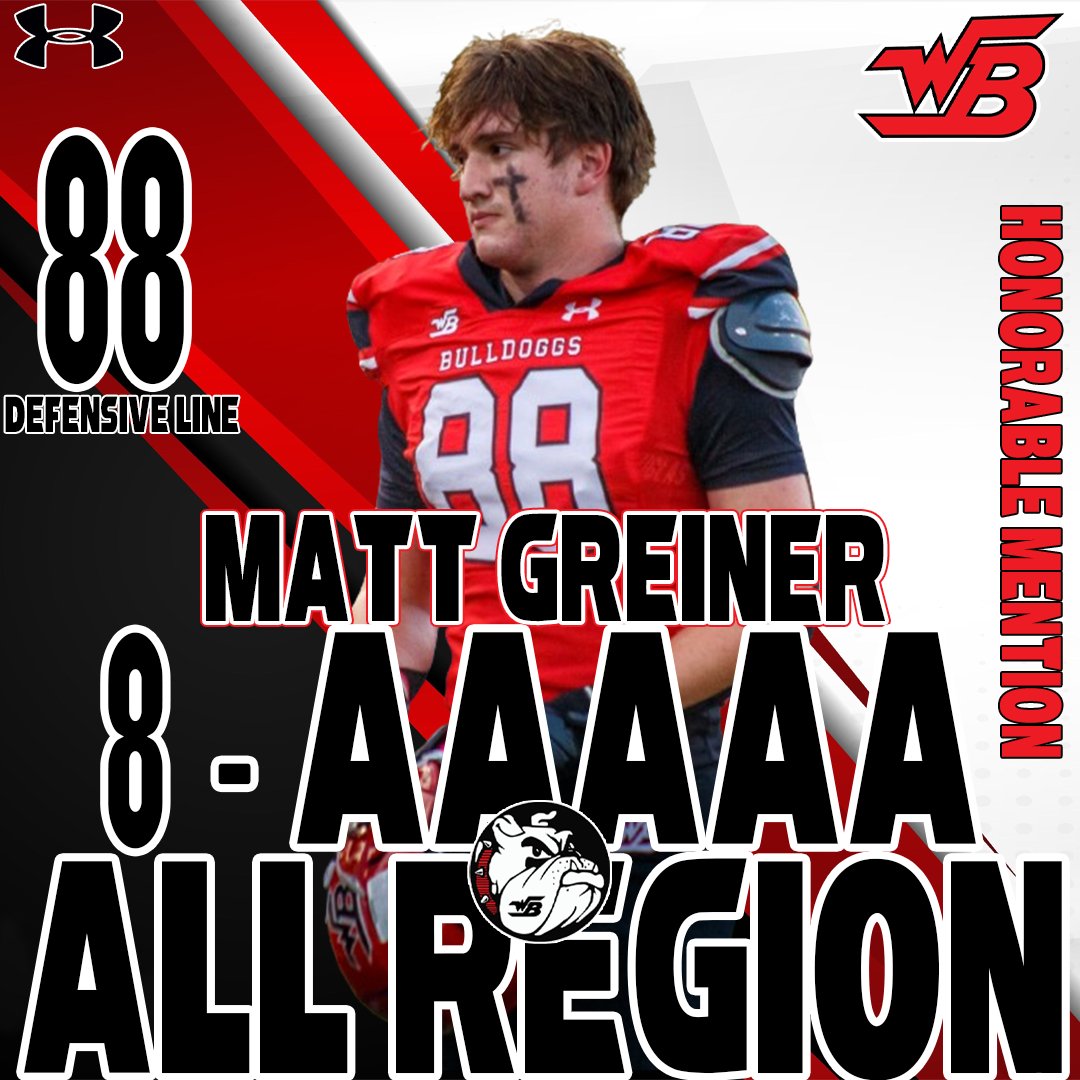 WBDoggsFB's tweet photo. 2023 8-AAAAA REGION DOGGS
Honorable Mention
8 - Cam Gresham
12 - Xavier McCoy @ZayMccoy2
24 - Jadaan Cooper
88 - Matthew Greiner
#GG
#GGPride
#RecruitDoggs
#RecruitWB https://t.co/nX4VOEyuyt