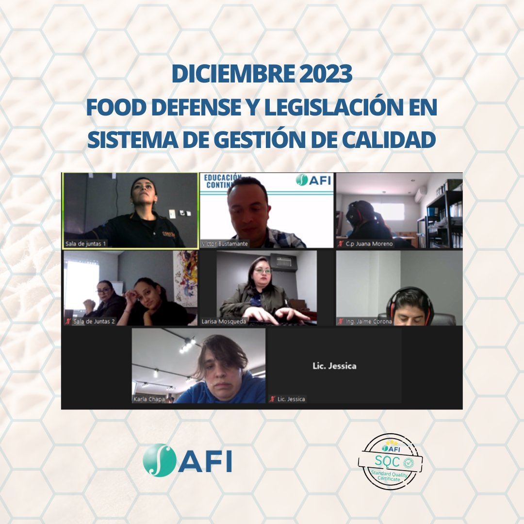 afi_int's tweet photo. 🎉 ¡Finalización Exitosa del Curso de Food Defense y Legislación en Sistema de Gestión de Calidad para CORESBA! 🇲🇽 #InocuidadAlimentaria #AgroAndFoodIntegrity #CalidadAlimentaria #EducaciónEspecializada #AgroFoodSafety https://t.co/F1PMsdv6wc
