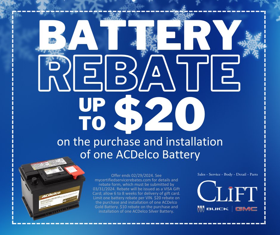 We're now offering combined rebates of $55! It's time to prepare your vehicle for the chilly months ahead and save while doing it! Schedule your service appointment today. Call us at 517-265-6107, send a text to 517-604-4900, or book online at cliftlinks.com/scheduleservice.