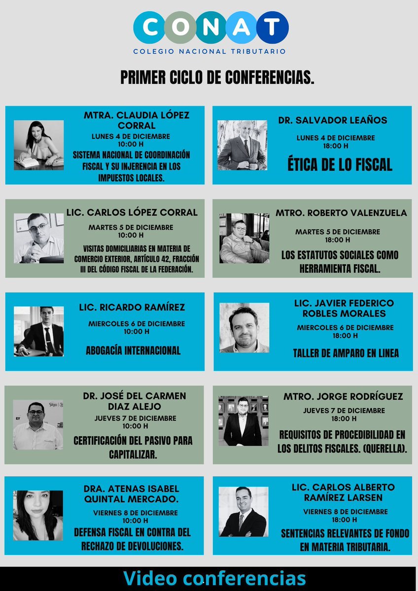 ¡Excelente! Así fue el arranque del Primer Ciclo de Conferencias por parte del <a href="/ColNacTrib/">Colegio Nacional Tributario</a> quien tuvo en su primera ponencia a la Mtra. <a href="/claudial_corral/">Claudia Lopez Corral</a>. No se pierdan ninguna de las próximas participaciones 👇