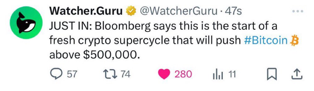 SrPeters's tweet photo. idk why I am getting that bullish, but if BTC gets even close to 500,000$ in that cycle, I’ll bless with 1 BTC to one who interacts in the next 24hrs because why not 😉📈

hype the PAAAAAMP $DORK https://t.co/8t8p8jqC1D