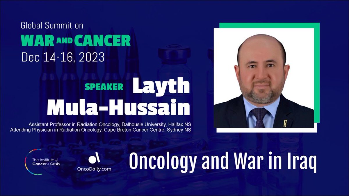 oncodaily's tweet photo. Meet the speakers of the 1st Global Summit on War and Cancer #GSWC, Dec. 14-16 (online)!
@MulaHussain (Iraq/Canada)
Click here for more details: https://t.co/5z430mdKS8
Registration link: https://t.co/21PgUm3boo
#oncology #oncodaily #warandcancer #cancer #GSWC https://t.co/LdSggi5sIz