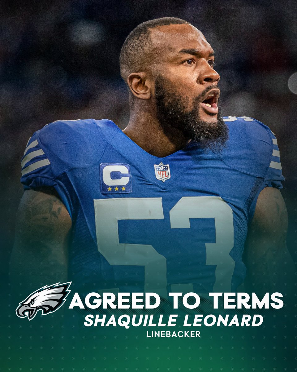 We've agreed to terms on a one-year deal with LB Shaquille Leonard.