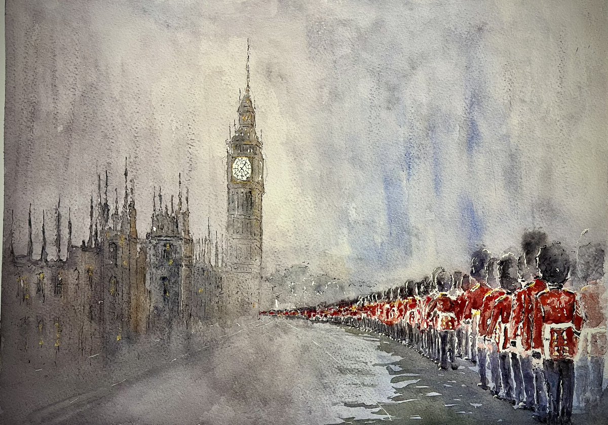 PHeiselOBE's tweet photo. Finally completed! My depiction of the Coronation. My thanks to Chris Morton @Graft_Photo for the inspiration from his superb and powerful photographs. 

New collection launching on my website https://t.co/cddAKHzww1

#welshguards #military #armylife #theguards #photograghy https://t.co/ukugqeIAc1