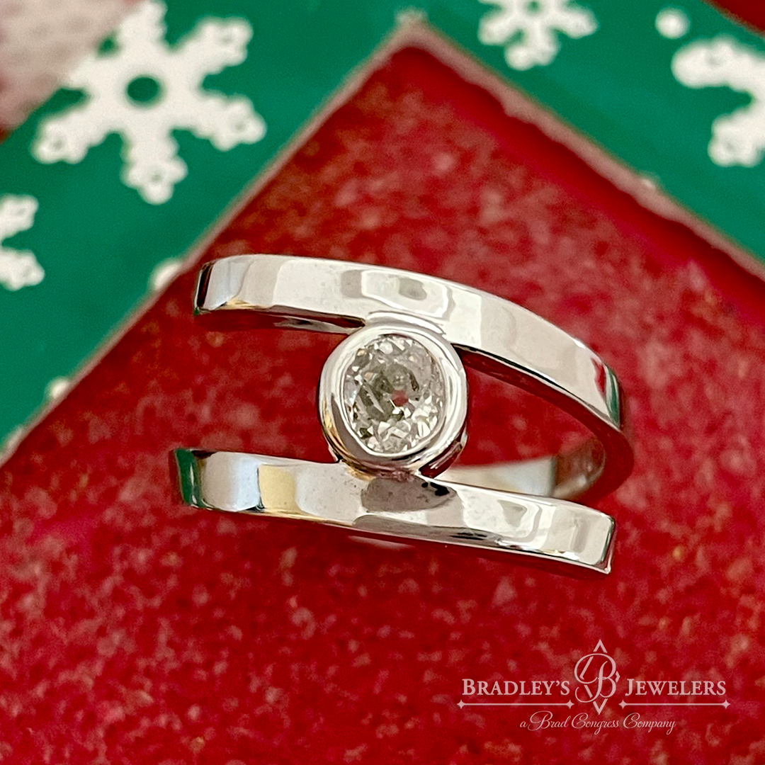 Alicia had her grandmother’s diamond, well over a century old, and wanted to add some flair for everyday wear! The holidays always have a way of inspiring creativity! Let us help you bring out yours… ✨at Bradley’s Jewelers! 
#HolidayInspiration #DiamondRing #BradleysJewelers