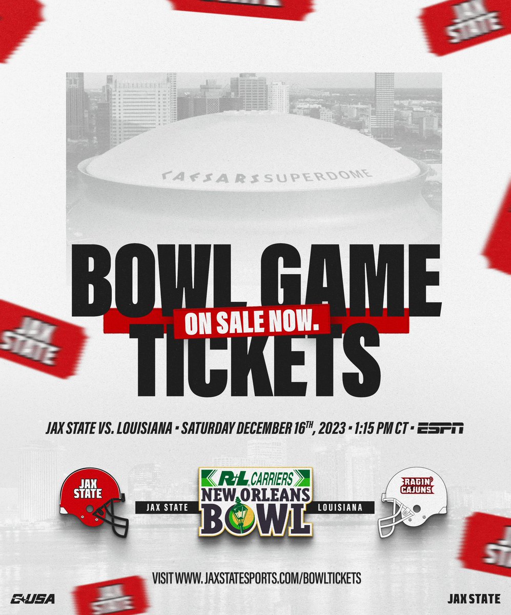 Come be a part of history‼️ Purchase Bowl Game Tickets below ⬇️ 🔗 JaxStateSports.com/BowlTickets #HardEdge | #EarnSuccess