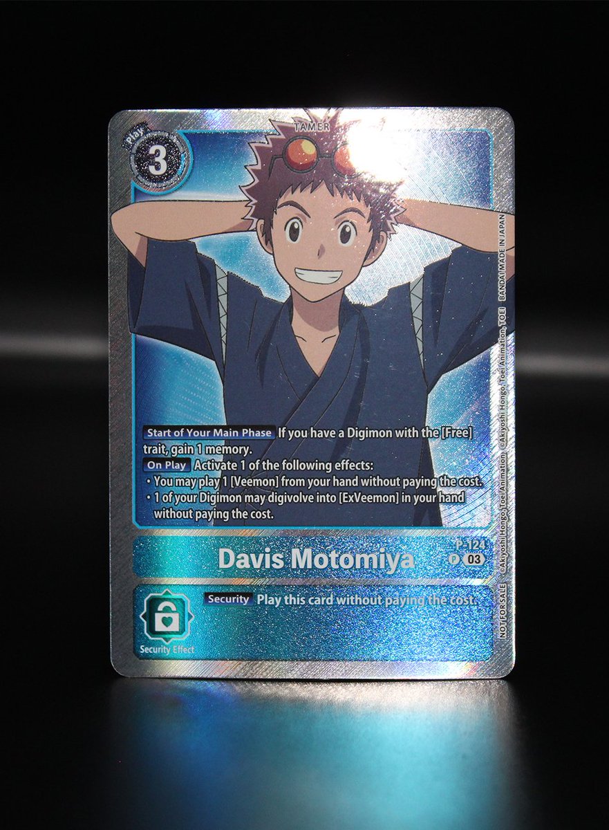 Tamer Party -THE BEGINNING- ver.2.0 Events] Hello Digimon Tamers! Join our  Casual in-store events encouraging new Digimon Tamers to pick up the game!  Today's participation pack card is P-124 Davis Motomiya!  https://t.co/B9vXMLc5IZ #