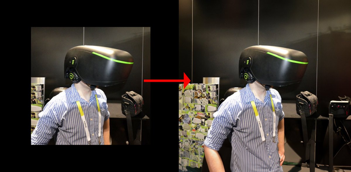 benz145's tweet photo. For every 10 retweets I will AI-expand this infamous photo of the 3DHead "Oculus Killer" headset by 50%. https://t.co/Nl9M1sicI7