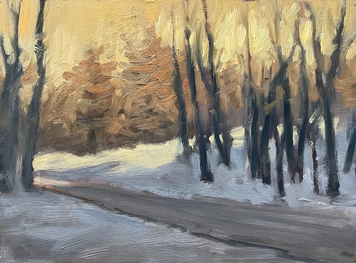 Winter is upon us, and I am reminded again of how beautiful the snow-covered landscape can be. 
 
6x8" Oil on Panel

#winterart #winterartwork #winterpainting #winterpaintings #winterscene #winter #oilpainting   #landscapepainting #oilpainting #allaprima #allaprimapainting