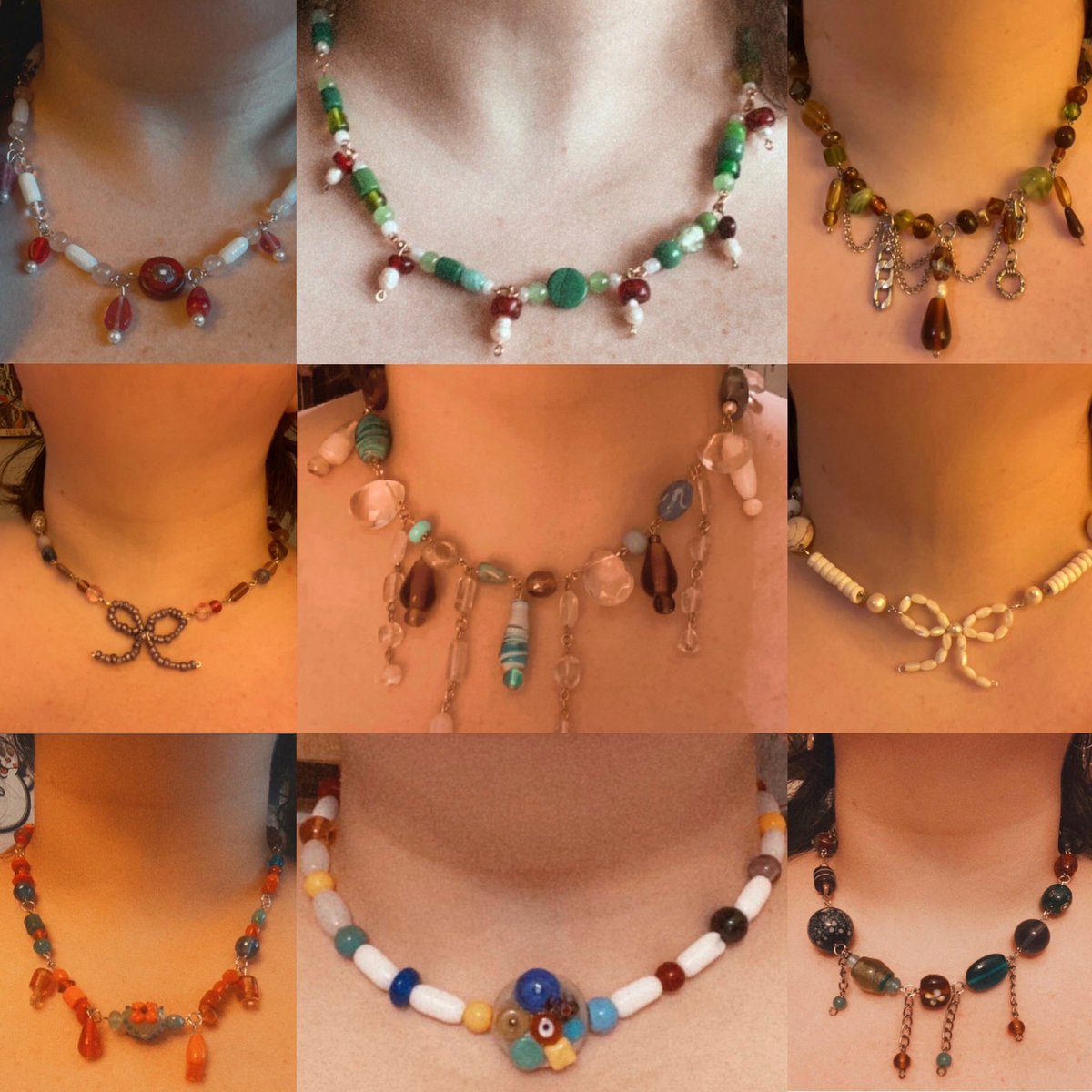 Spotlight on these beauties #glassjewelry #glassbeads #chunkynecklace