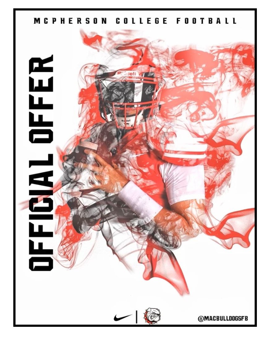 #AGTG I am extremely blessed to receive an offer from <a href="/MACBulldogsFB/">McPherson Football</a> and a chance to further my education.