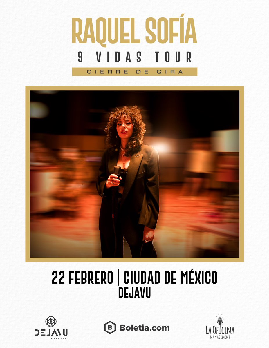 CDMX nos vemos el 22 de febrero pa cerrar el #9VidasTour juntos ❤️‍🔥 boletos: raquel-sofia-9-vidas-tour.boletia.com