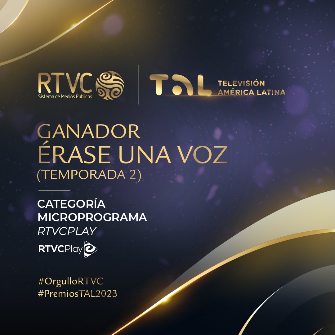 ¡Felicitaciones de nuevo, Tío Play 🍾!

La serie animada de <a href="/RTVCPlay/">El Tío Play</a> “Érase una voz 2” 🎙️, que revive la historia de personajes protagónicos para la cultura colombiana, es ganador en los #PremiosTAL2023 📺 en la categoría Microprograma 🔥

@RedTV_TAL
#OrgulloRTVC