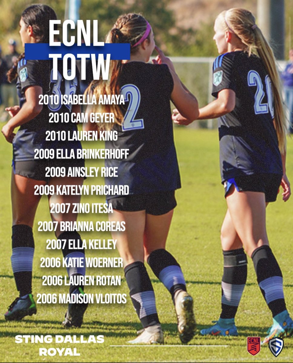 Thank you <a href="/StingSoccerClub/">Sting Soccer Club</a> for the shoutout 🙏 
<a href="/ECNLgirls/">ECNL Girls</a> <a href="/stngroyal07ecnl/">Sting Royal 07 ECNL</a>