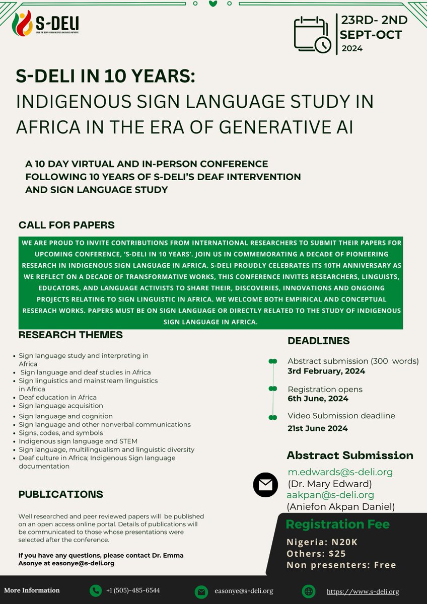 A First Call: African non African scholars are welcome to submit their works.