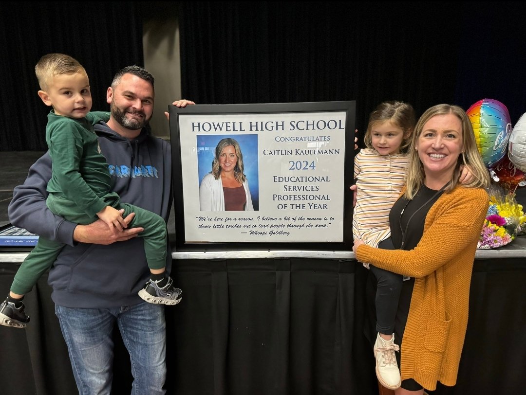 🎉 Exciting news! Our exceptional school counselor, Mrs. Kauffmann, has been named Educational Services Professional of the Year!Her dedication to students makes her a truly inspiring colleague!  #counseloroftheyear #inspiration #communityimpact #educationalservices #weare