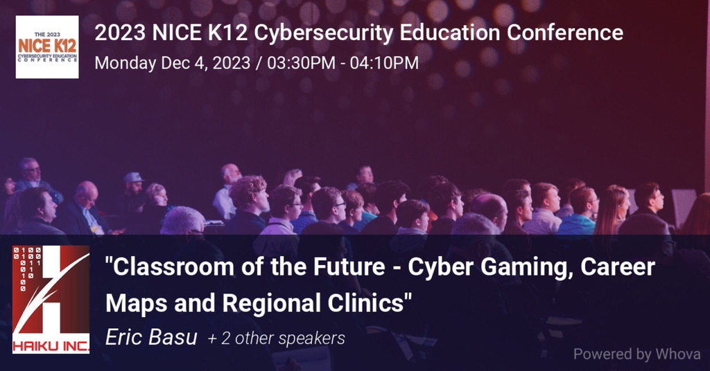 We just debuted our presentation, Cyber Fun for Talent Retention, at the NICE K12 Cybersecurity Education Conference! Stop by and see us at booth #8 to see our cybersecurity resources for educators in action! #NICEK12 #K12CYBERCON #NISTCyber #BeCyberSmart @NISTCyber @ikeepsafe