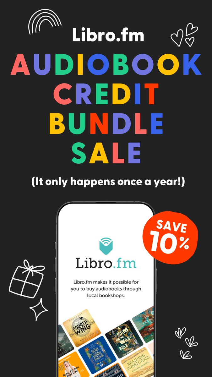 Save 10% on all audiobook credit bundles during the Libro.fm Credit Bundle Sale, December 5-7.  Customers can purchase bundles for themselves or give them as gifts.
libro.fm/gift/?bookshop…