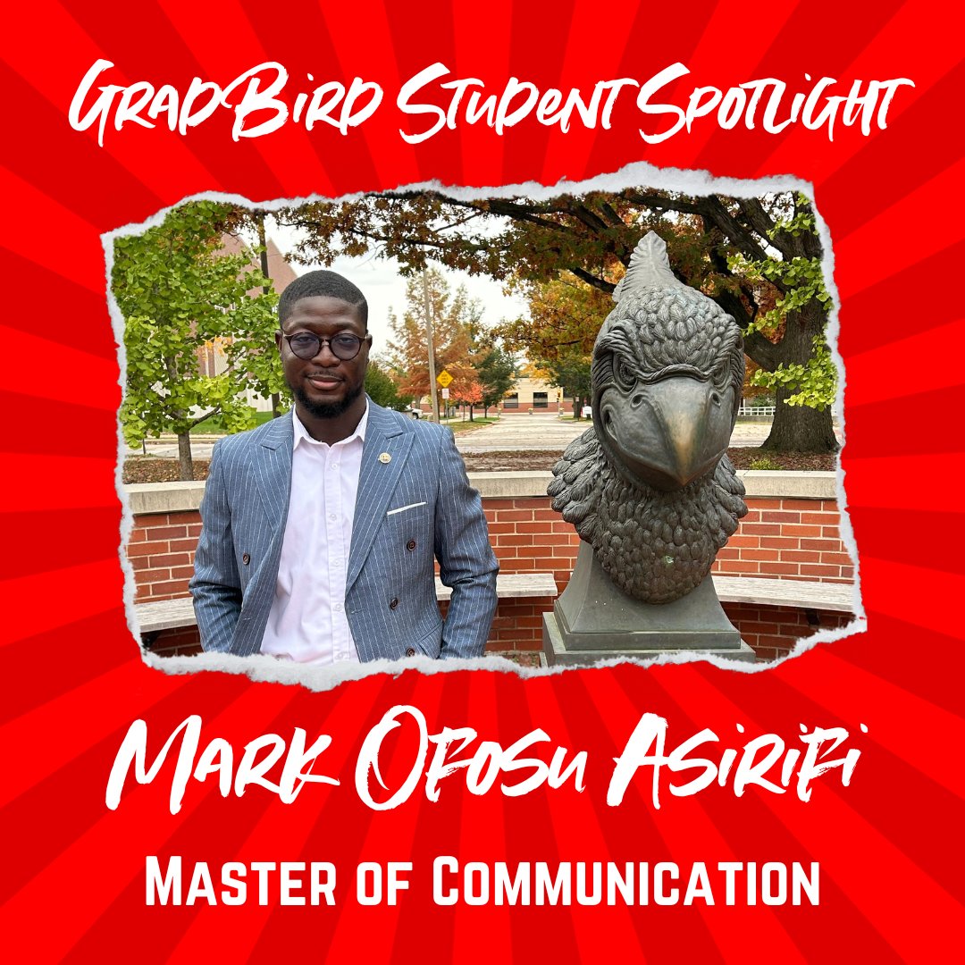 ISUGradSchool's tweet photo. Meet our newest #GradBird of the week, Mark Osofu Asirifi! 🎉Mark is an international student from Ghana who is currently in the Master of Communication program. ISU was his top choice of school because of the wide variety of courses available in @ISUSOC. https://t.co/z531PY3apx