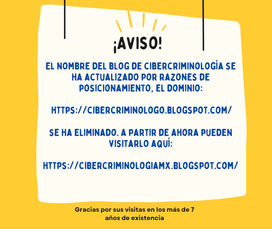 InformaticCrime's tweet image. Recuerden que el blog: cibercriminologo.blogspot.com no desapareció.

Simplemente nos cambiamos de dominio por uno de mayor posicionamiento y ahora lo encuentras como:

cibercriminologiamx.blogspot.com