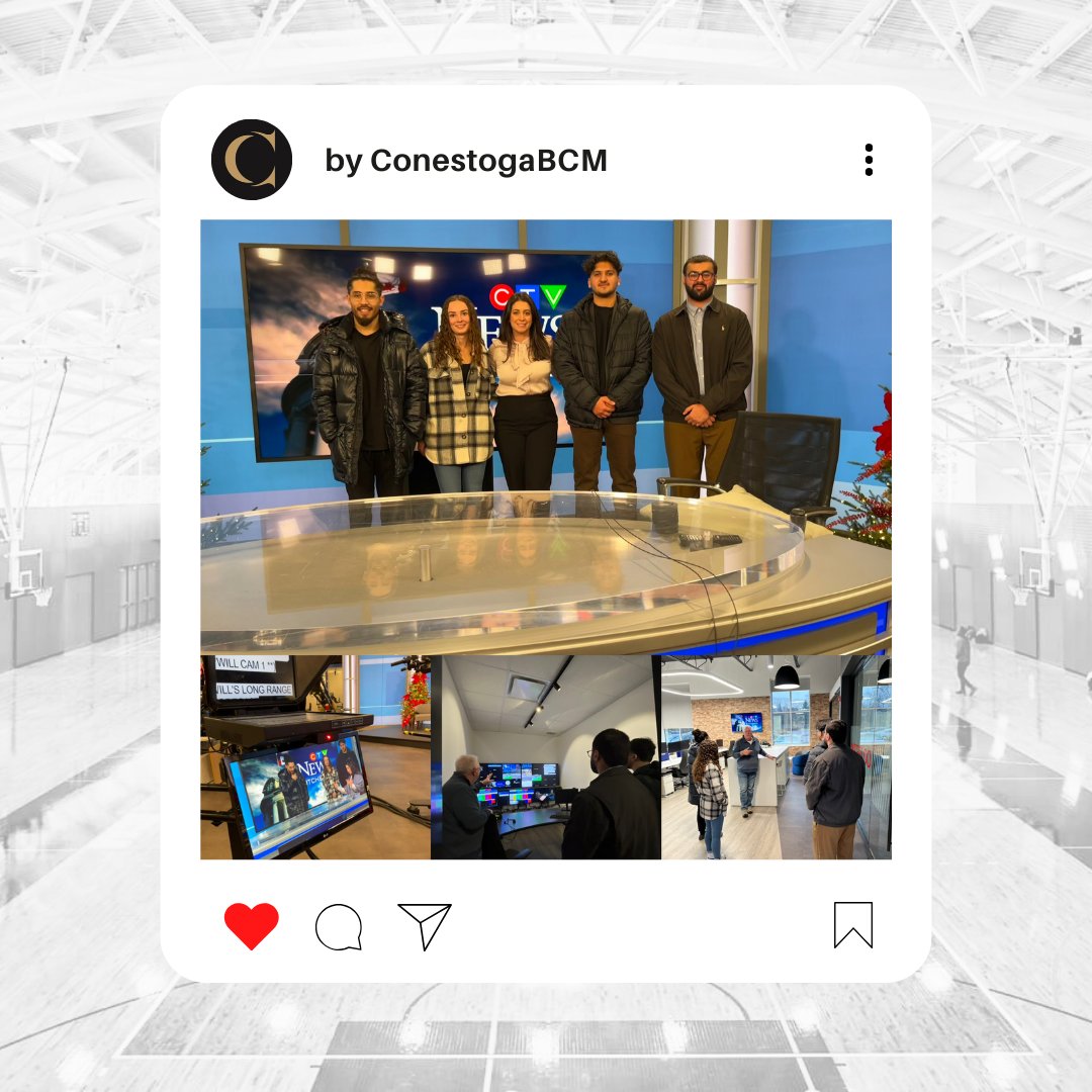 ConestogaBCM's tweet photo. Reporting to you today, from our Media Relations class! Our second-year cohort had the opportunity to visit @CTVKitchener 
 
#ConestogaBCM #college #publicrelations #canada #waterloo #kitchener #cambridge #waterlooregion #bachelorsdegree #CTVNews #experientiallearning https://t.co/6uThbS8dNC