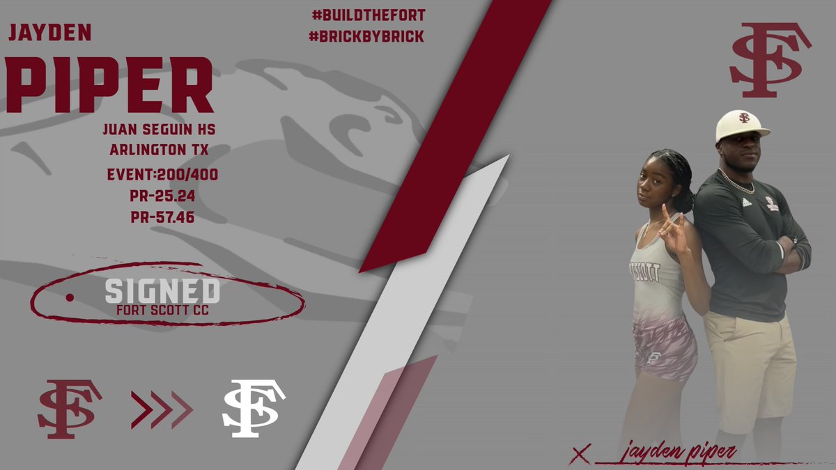 We would like to welcome Jayden Piper the 4th signee in the 24 class. She is a 400 runner from Arlington TX @runningcougars The 3rd athlete in 3 years from my HS Arlington Seguin! PR 400-57.46 #BuildTheFort #pipeline