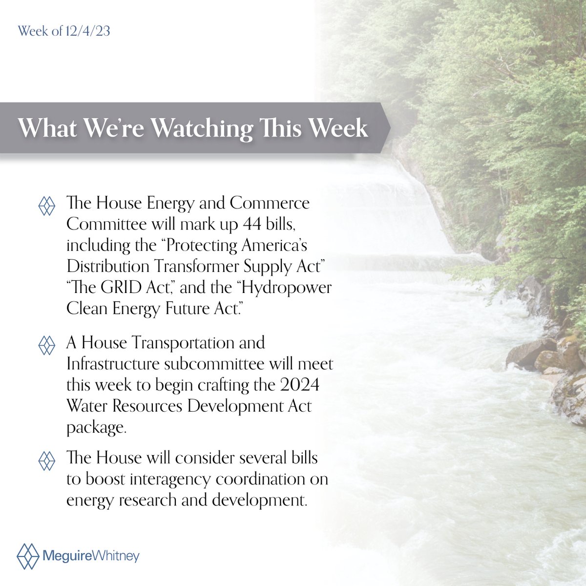 Lawmakers are operating without a year-end funding deadline for the first time in recent memory - here's what they're spending time on instead. If there's anything you're watching this week, let us know in the comments! #MeguireWhitney
#EnergyandCommerce #Congress