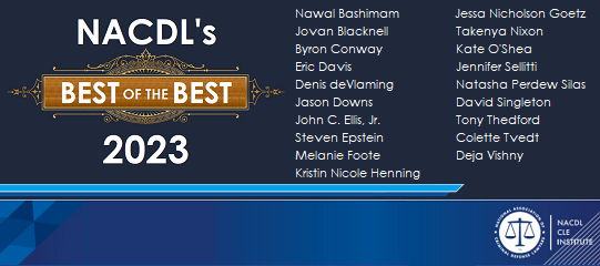 Congratulations to @melaniefooteky and @456am on making @NACDL's list of 'Best of the Best - 2023' for all the highest-rated speakers of the year, as identified by @NACDLevents attendees. LEARN MORE: my.nacdl.org/s/product-deta…
