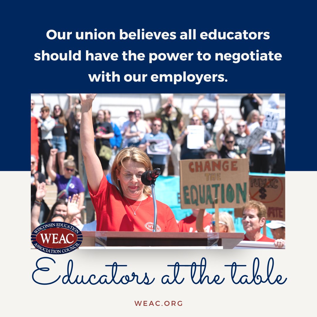 “The time has to be now,” said Peggy Wirtz-Olsen, the president of the Wisconsin Education Association Council, on restoring our right to negotiate. “Having a real seat at the table again for our educators is critically important.” #1u bit.ly/3T7eb8E