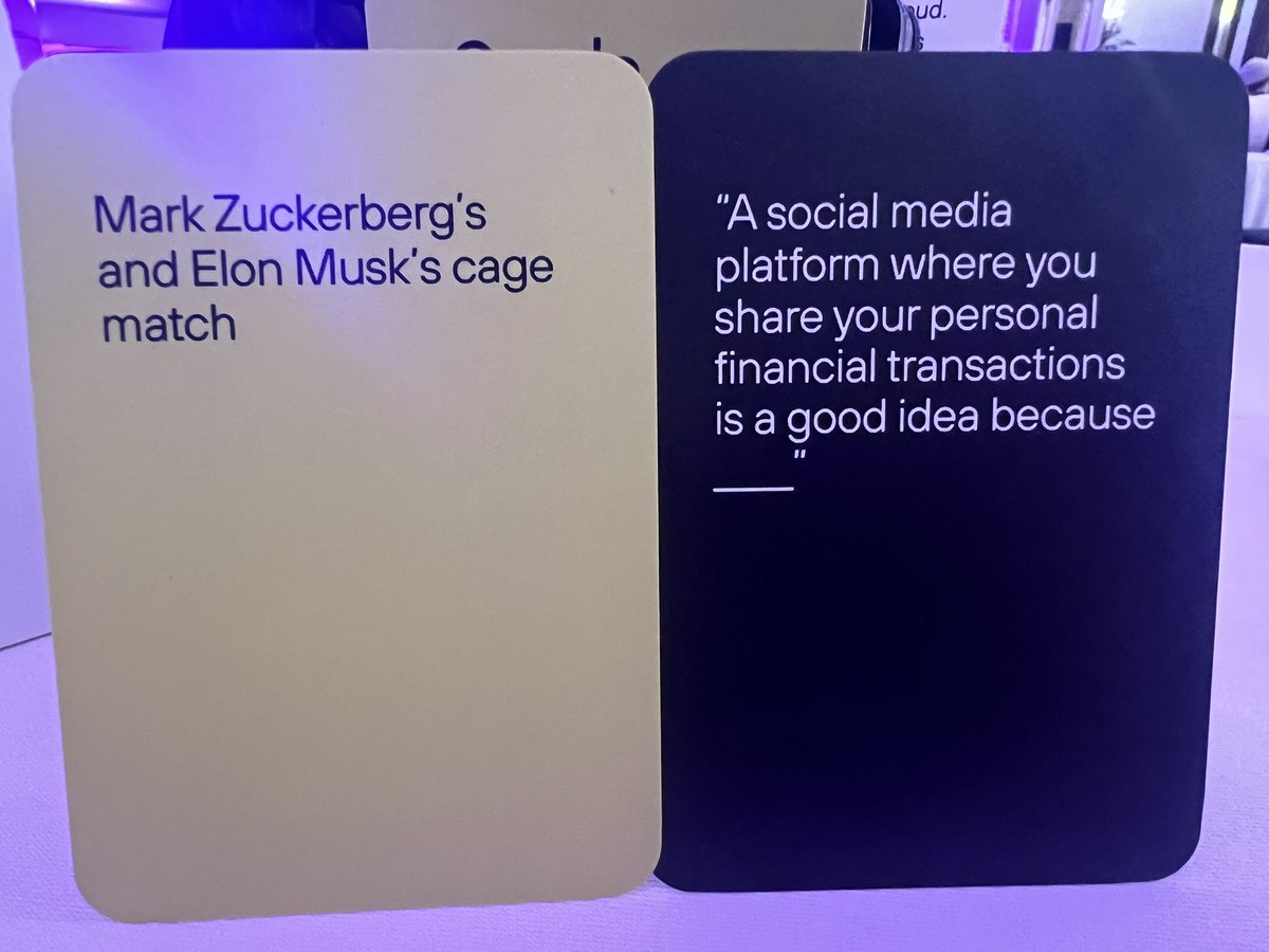 DmitryBabokin's tweet photo. Funny cards from Cards For Humanity game at #modcon23 https://t.co/1AVdAD2Snj