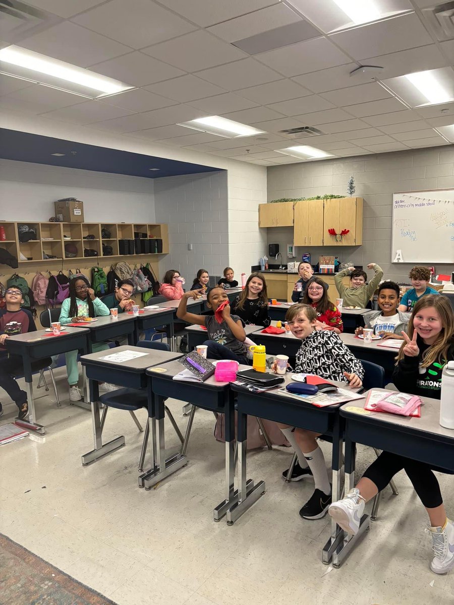 Mrs. Alexander’s class enjoyed a donut party this morning for bringing in the most pairs of socks for 4th grade. #ExcellenceIs